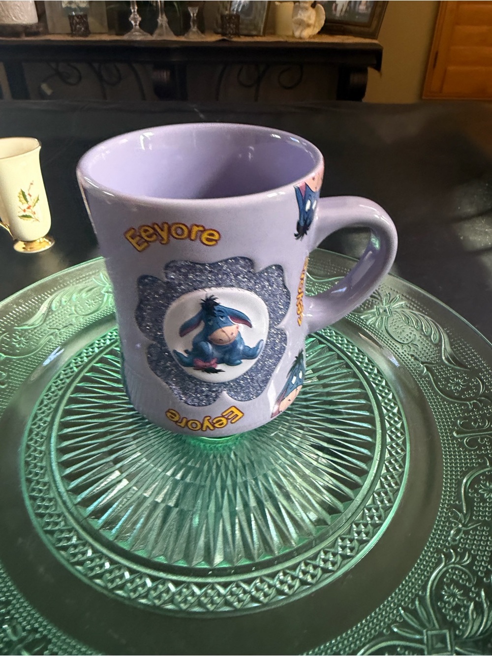 Disney Eeyore Lavender Ceramic Mug with Character Art 3D